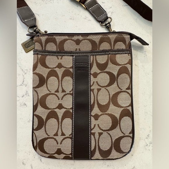 Coach Handbags - COACH Signature Crossbody bag Brown Small